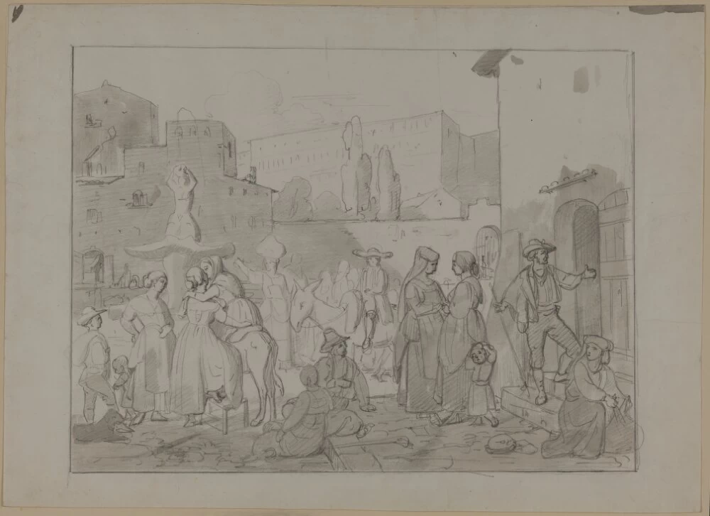 La vita popolare in piazza Barberini - Museo Nazionale, Stoccolma, Svezia